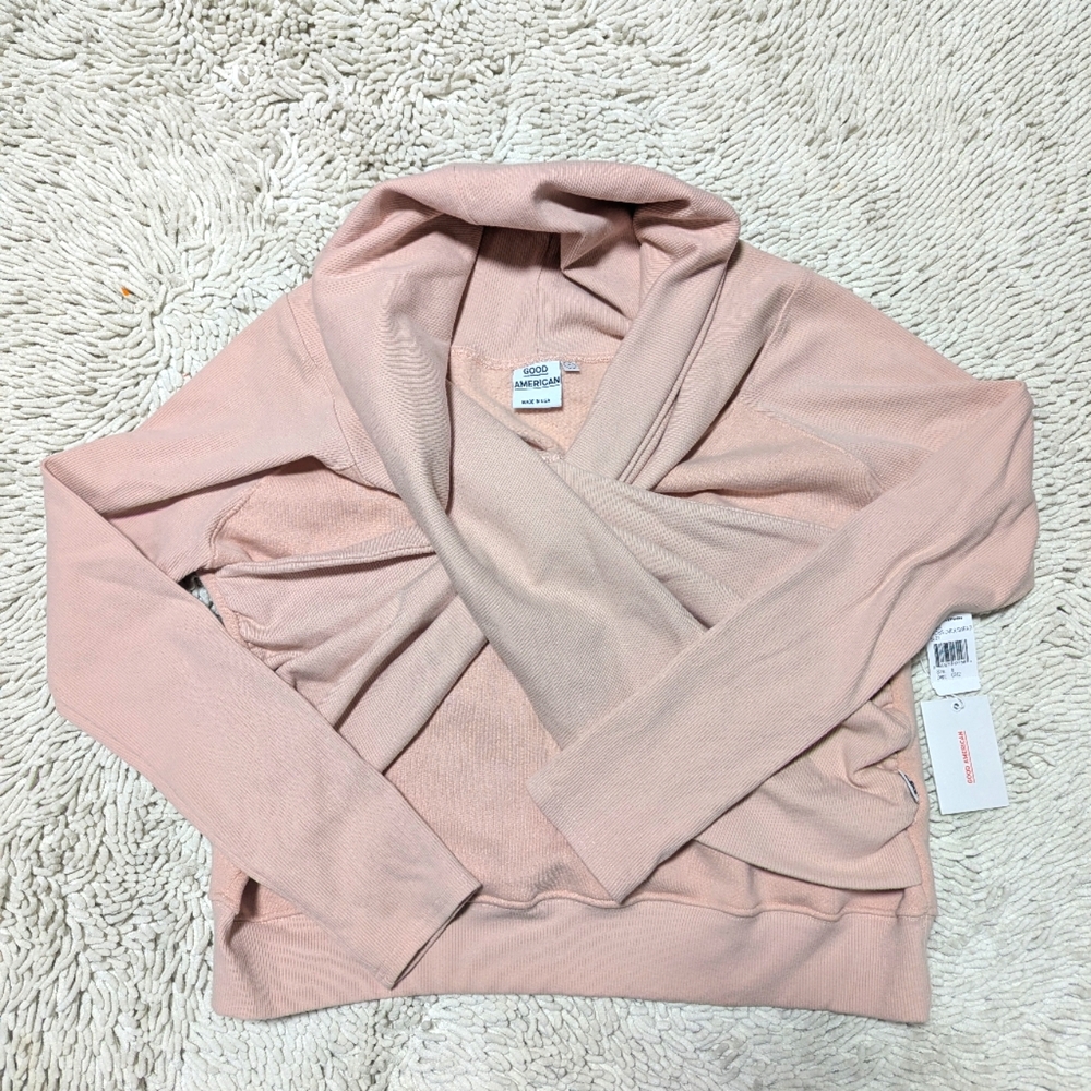 Good American Pink Crossover Sweatshirt- Size 6 (2XL)